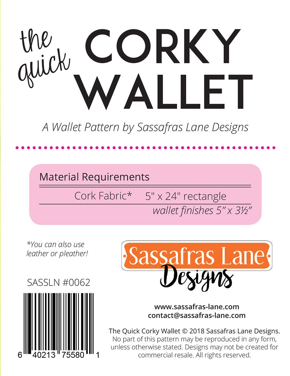 The Quick Corky Wallet # SASSLN0062- Special Order