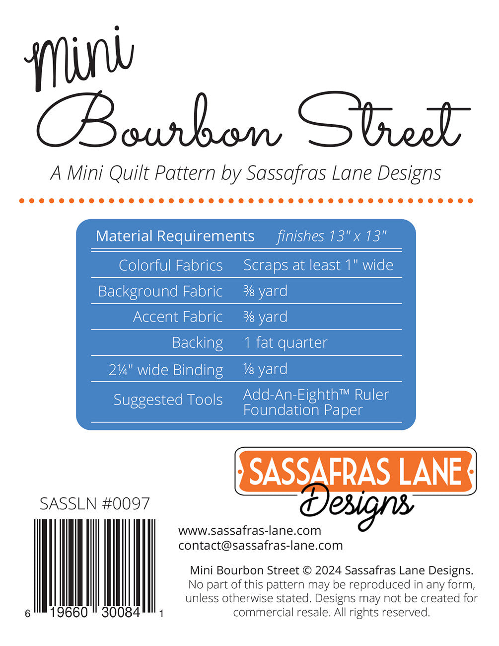 Mini Bourbon Street # SASSLN0097 - Special Order