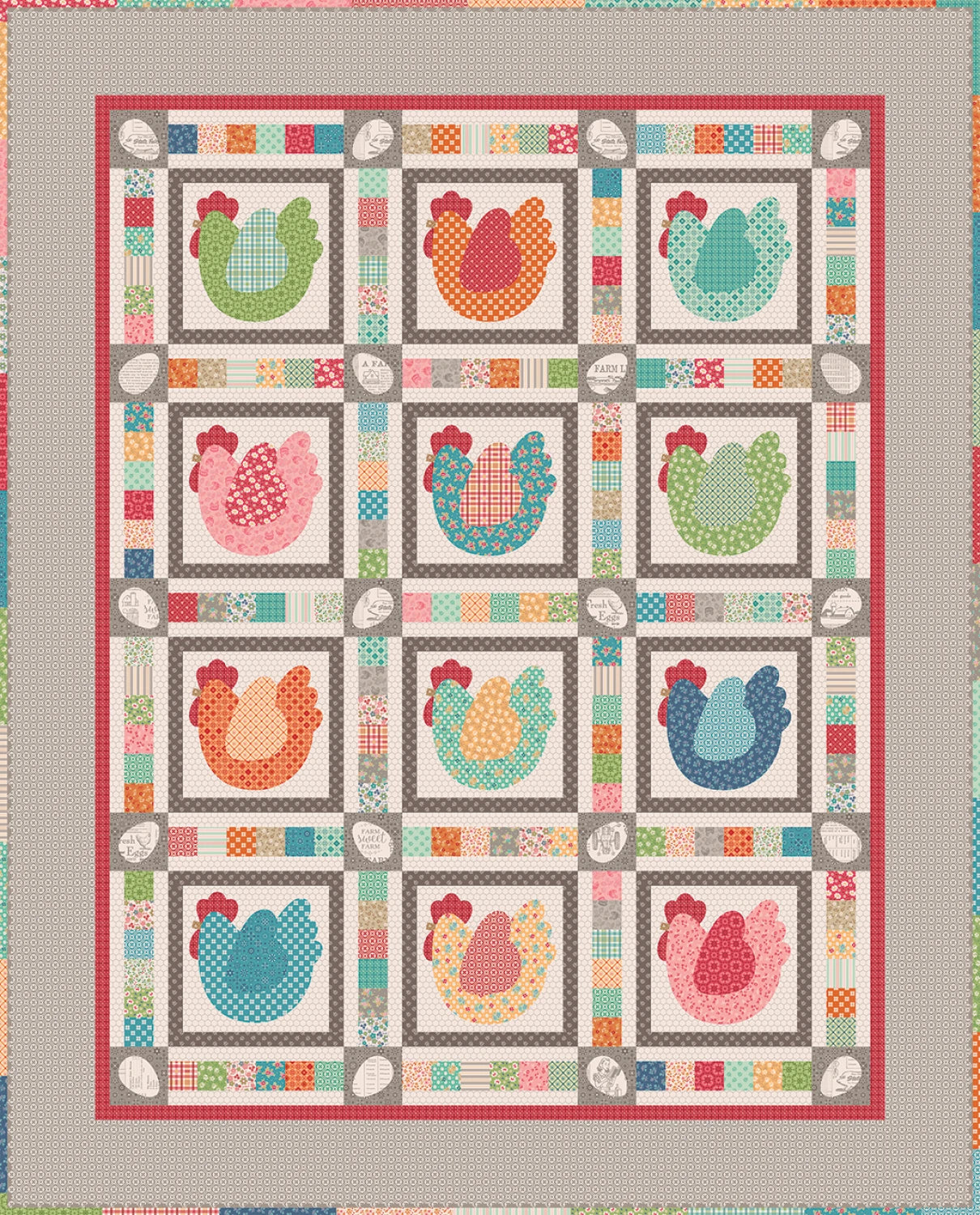 Farmer's Daughter by Lori Holt : The Hen House Quilt Front
