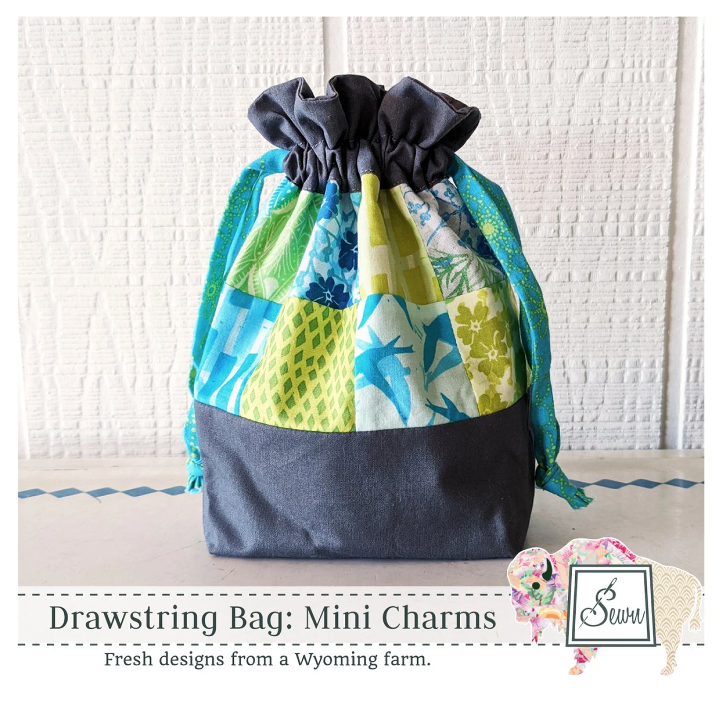 Drawstring Bag: Mini Charms Pattern by Sewn Wyoming