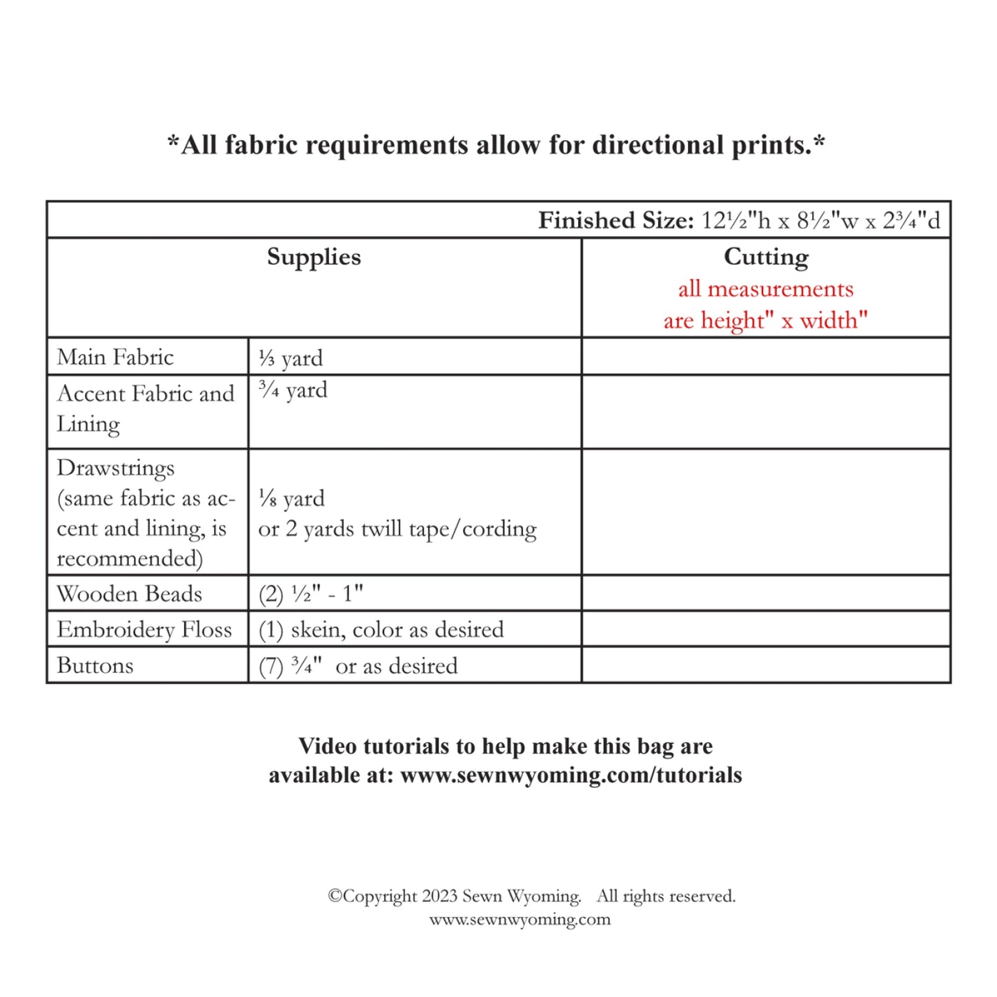 April Showers Drawstring Pattern by Sewn Wyoming