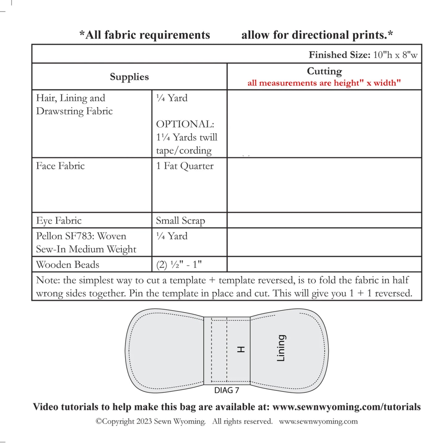 Top Knot Drawstring Bag Pattern by Sewn Wyoming