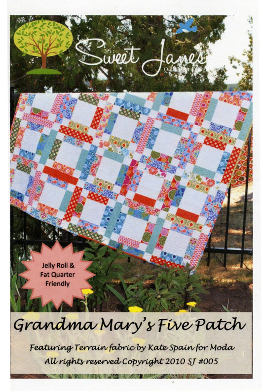 Grandma Mary's Five Patch Quilt Pattern by Sweet Jane's Quilting & Design