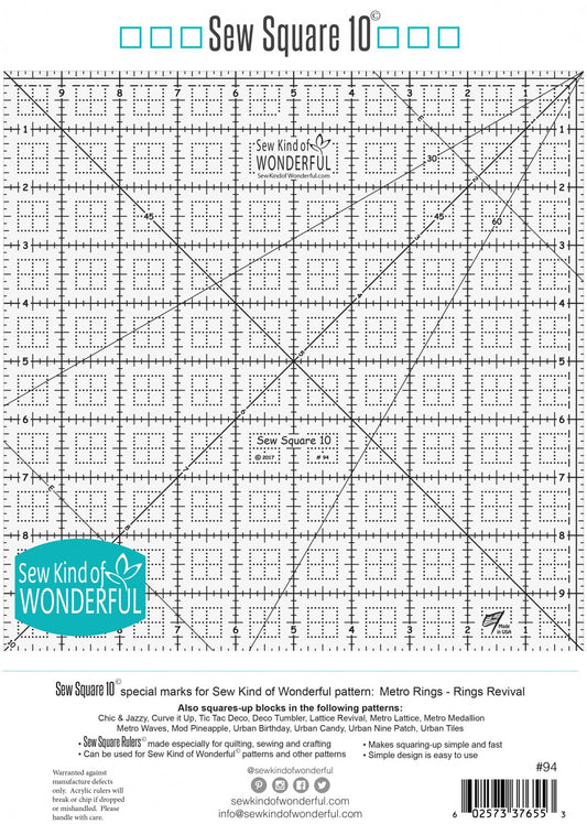 Sew Square 10 Ruler # SKW94 - Special Order