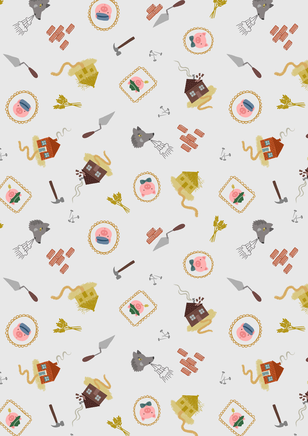 Small Things…Fairytales by Lewis & Irene : Piggies Grey SM117