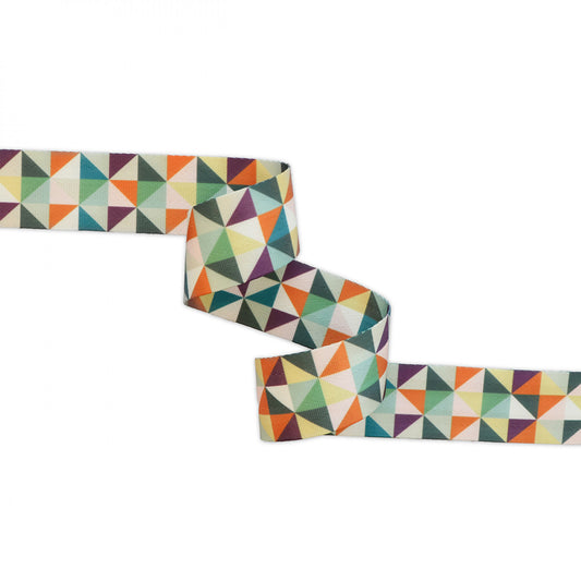 Half Square Triangle Multicolor Webbing 1-1/2in x 3 yd # STWMD-HSTM-3YD- Special Order (Estimated Arrival November 2025)