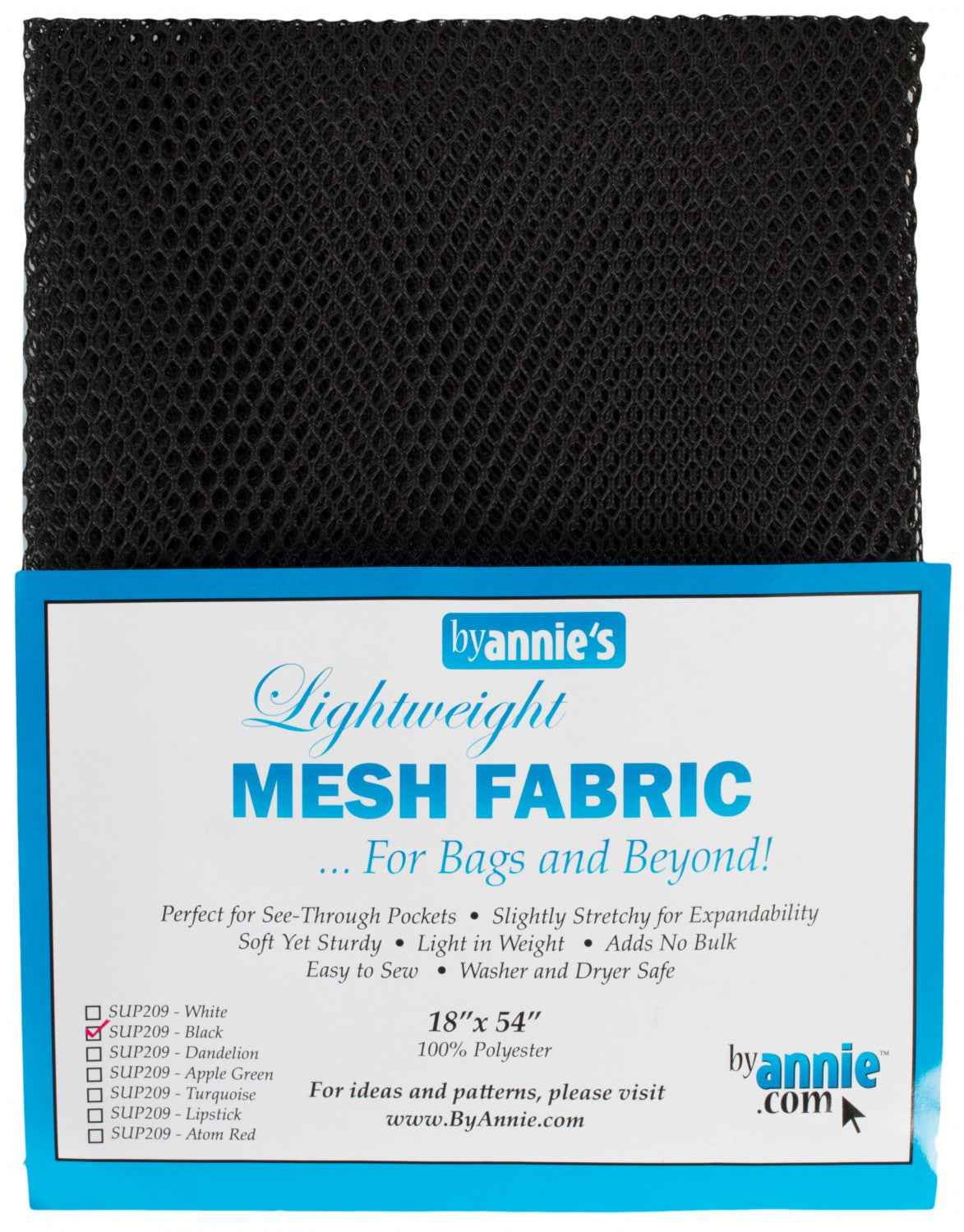 Mesh Lite Weight Black 18in x 54in # SUP209-BLK - Special Order