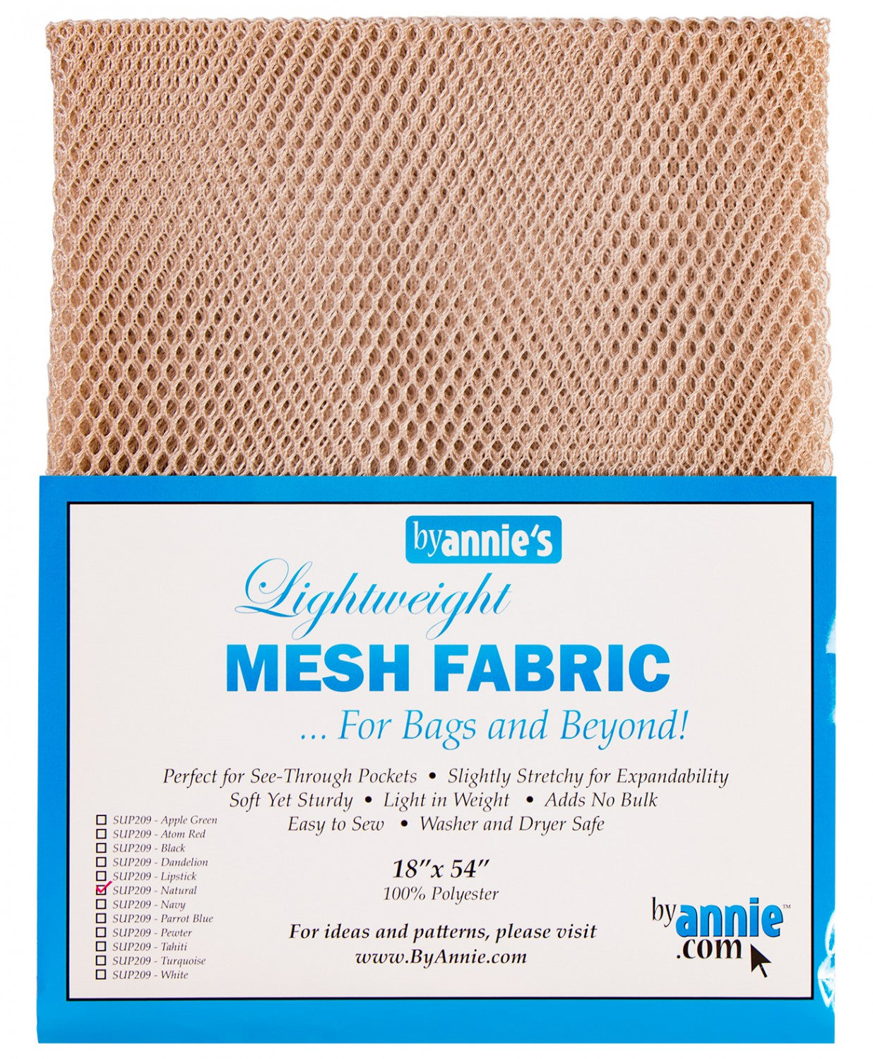 Lightweight Mesh Fabric Natural 18x54in # SUP209-NAT - Special Order