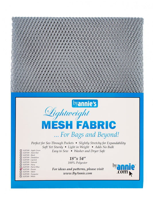 Lightweight Mesh Fabric Pewter 18x54in # SUP209-PEW- Special Order