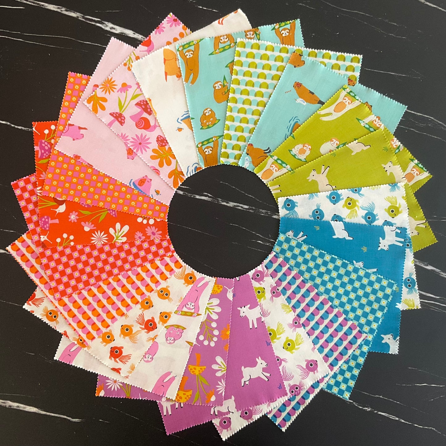 Salt Water Taffy Quilt Kit featuring Animal Animal by Ruby Star Collaborative - 1 Left!