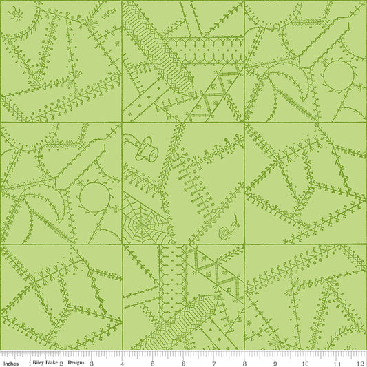 Scary Scraps by J. Wecker-Frisch : Crazy Patchwork Green C17604-GREEN