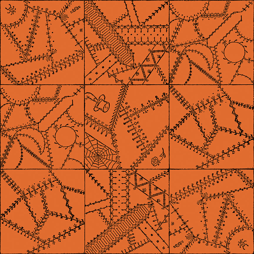 Scary Scraps by J. Wecker-Frisch : Crazy Patchwork Orange C17604-ORANGE