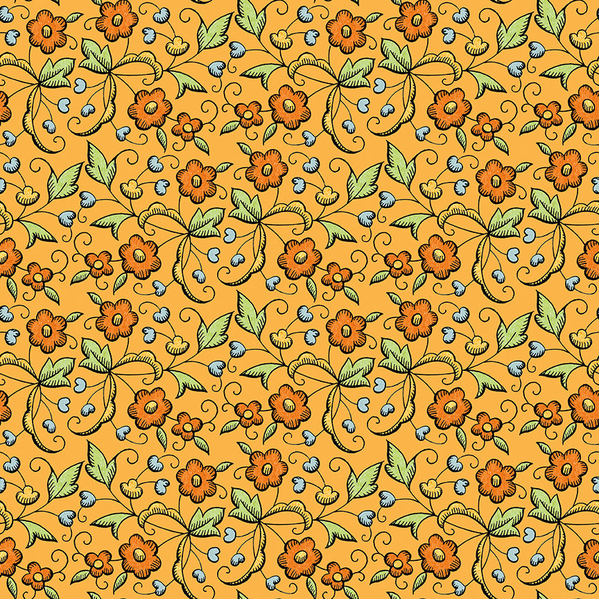 Scary Scraps by J. Wecker-Frisch : Fall Floral Orange C17608-ORANGE