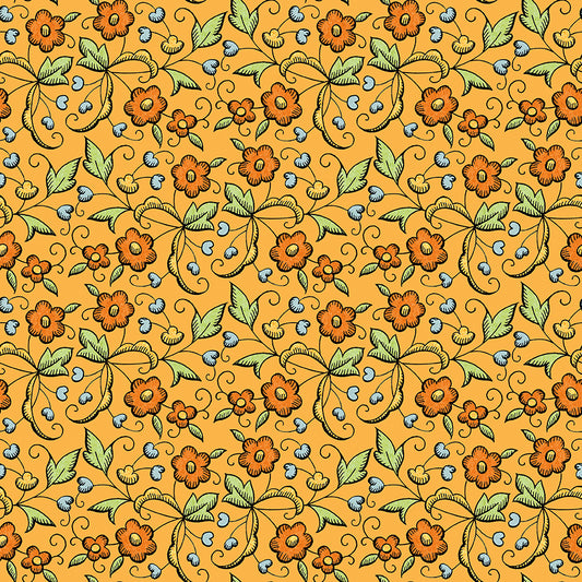 Scary Scraps by J. Wecker-Frisch : Fall Floral Orange C17608-ORANGE
