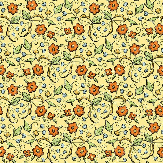 Scary Scraps by J. Wecker-Frisch : Fall Floral Yellow C17608-YELLOW