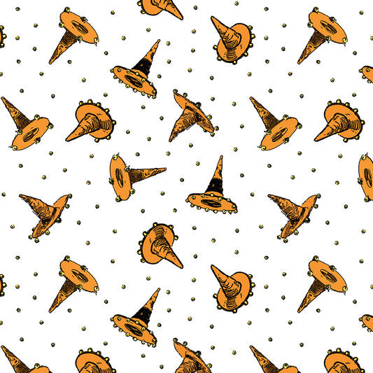 Scary Scraps by J. Wecker-Frisch : Festive Hat Toss White C17605-WHITE