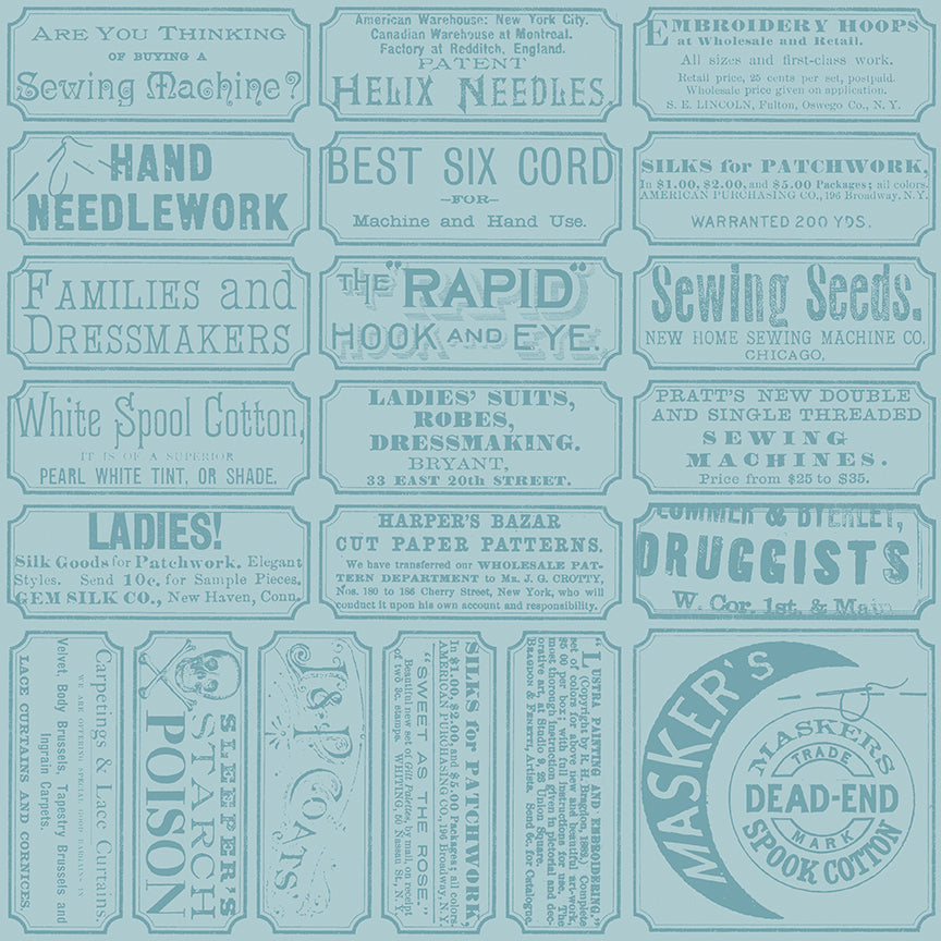 Scary Scraps by J. Wecker-Frisch : Scary Sew Labels Blue C17603-BLUE