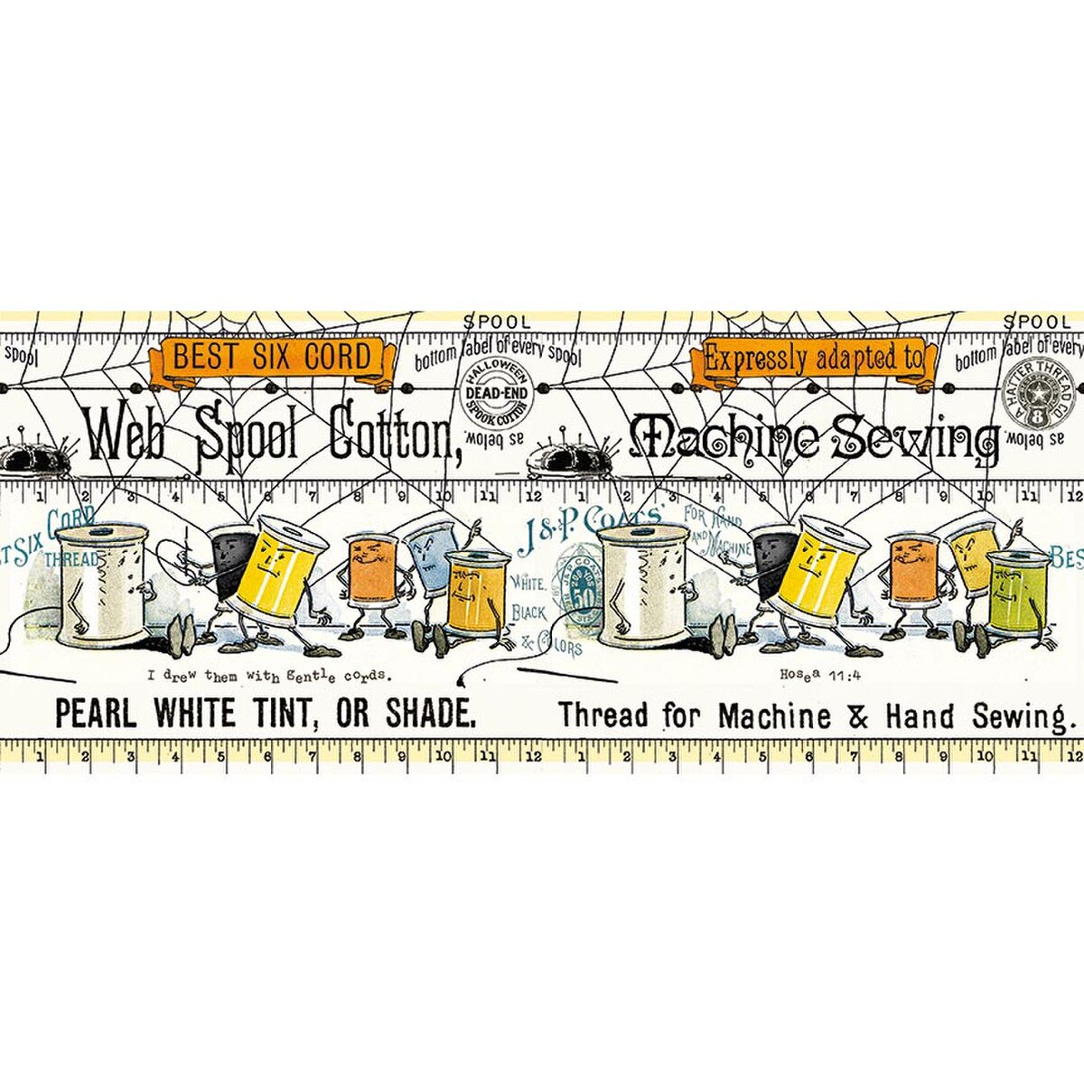 Scary Scraps by J. Wecker-Frisch : Scary Spools Border Stripe White CD17602-WHITE