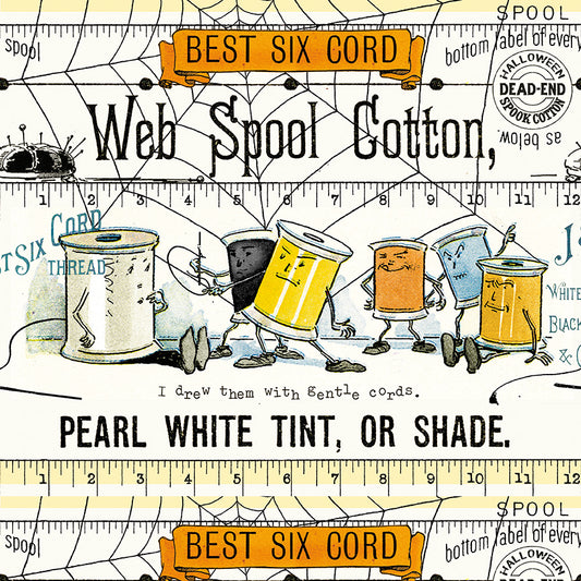 Scary Scraps by J. Wecker-Frisch : Scary Spools Border Stripe White CD17602-WHITE