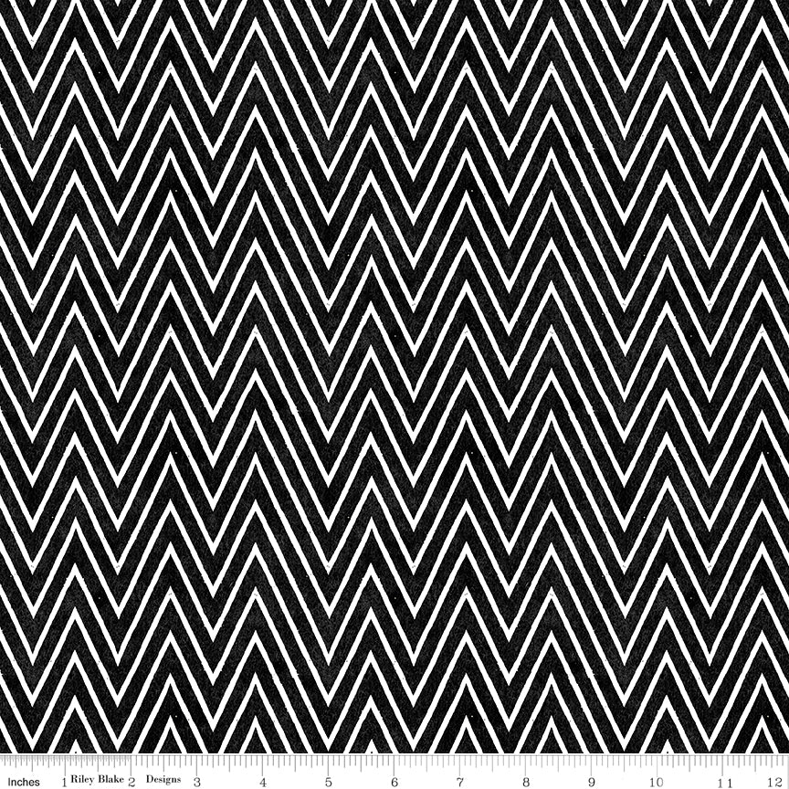 Scary Scraps by J. Wecker-Frisch : Shocking Chevron Black C17610-BLACK