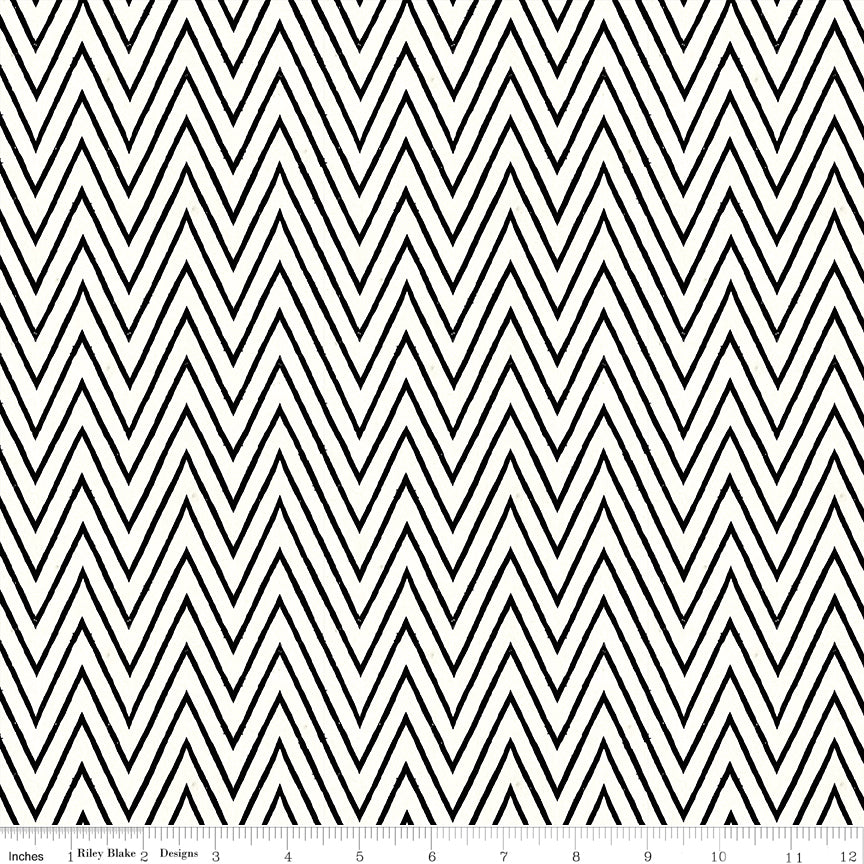 Scary Scraps by J. Wecker-Frisch : Shocking Chevron White C17610-WHITE