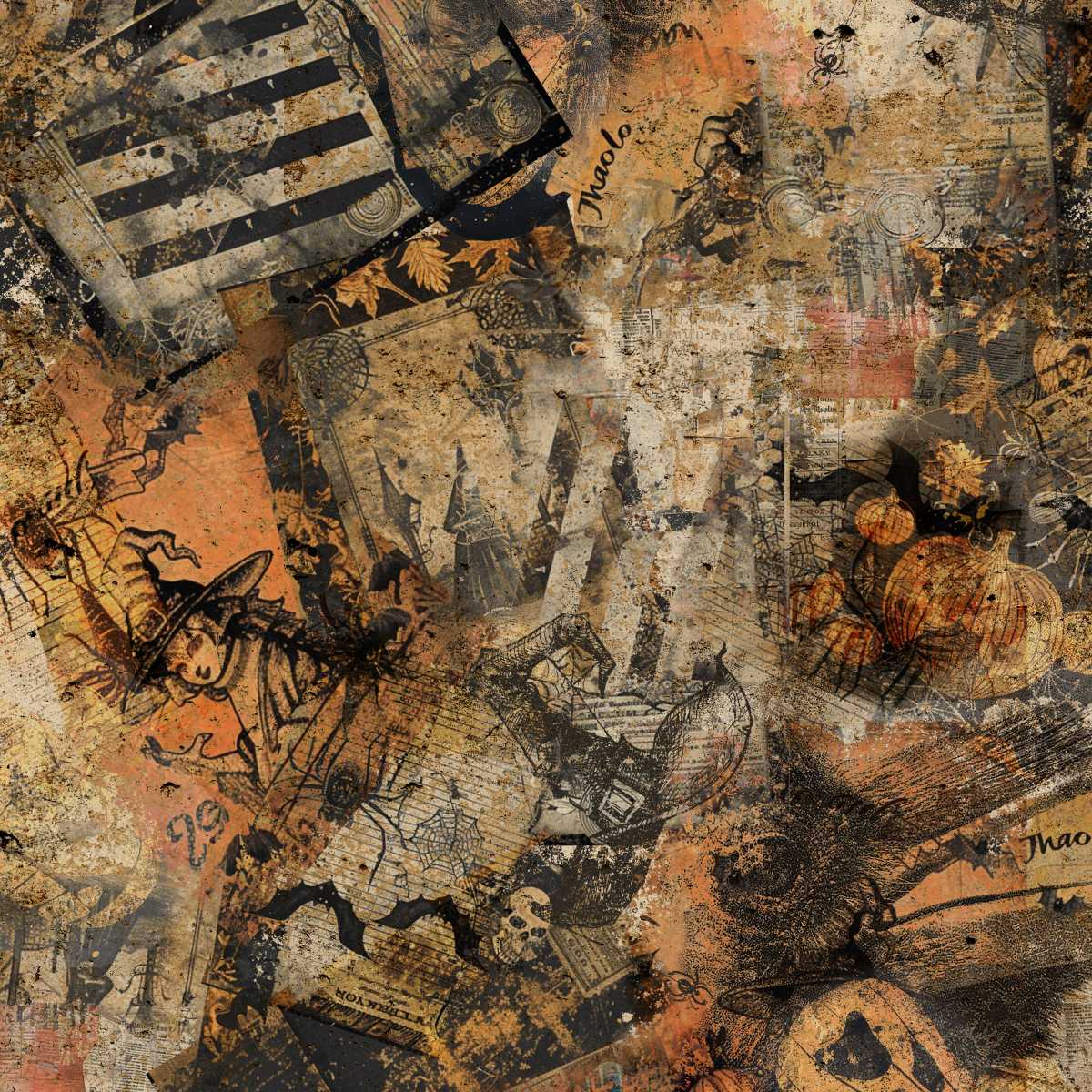 Scary Spice by Funny Girl Design : 8825-48 Paper Collage Butterscotch