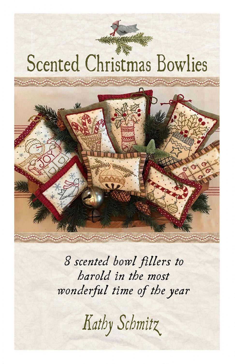 Scented Christmas Bowlies Embroidery Pattern by Kathy Schmitz