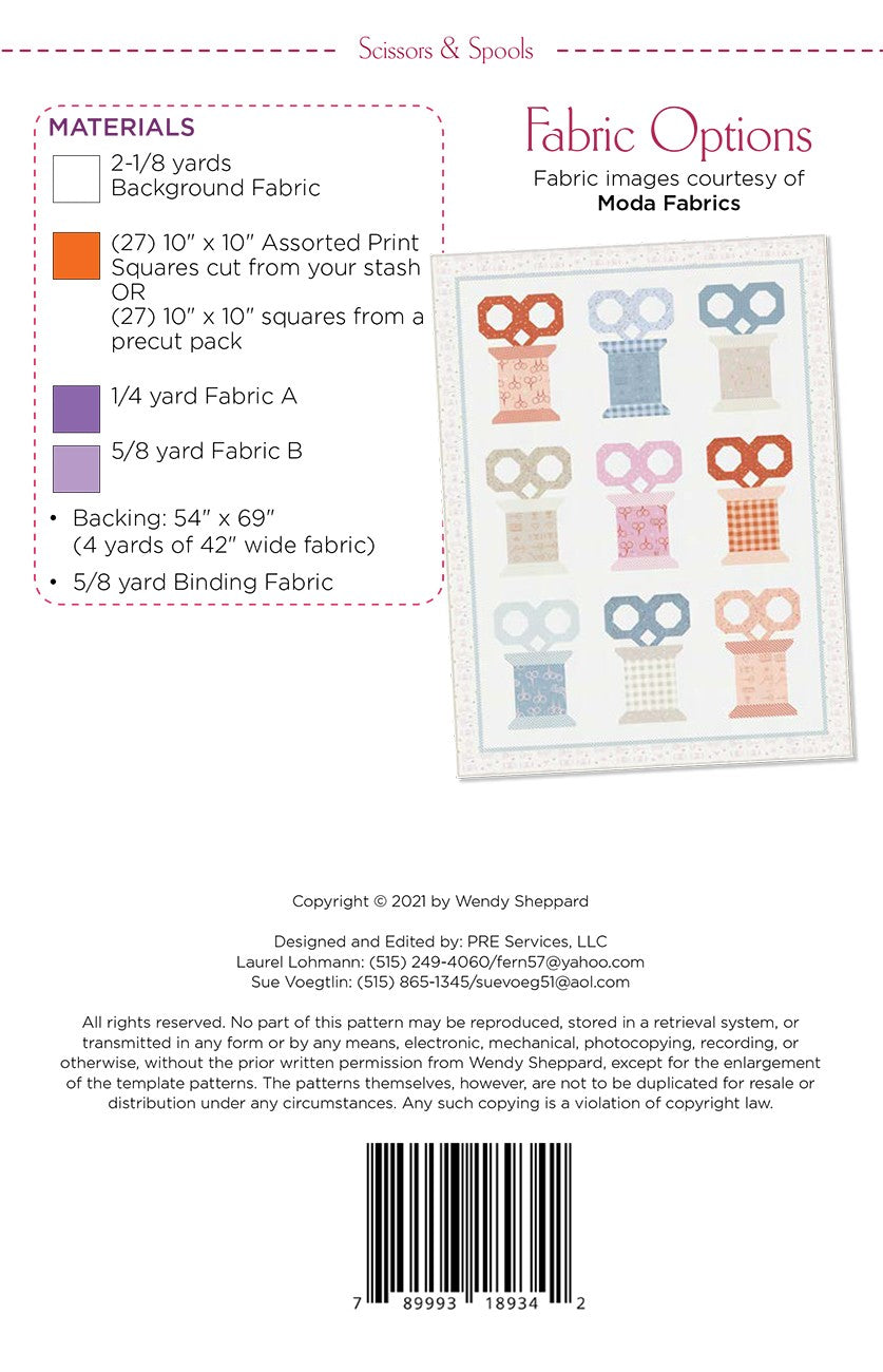 Scissors & Spools Quilt Pattern by Wendy Sheppard