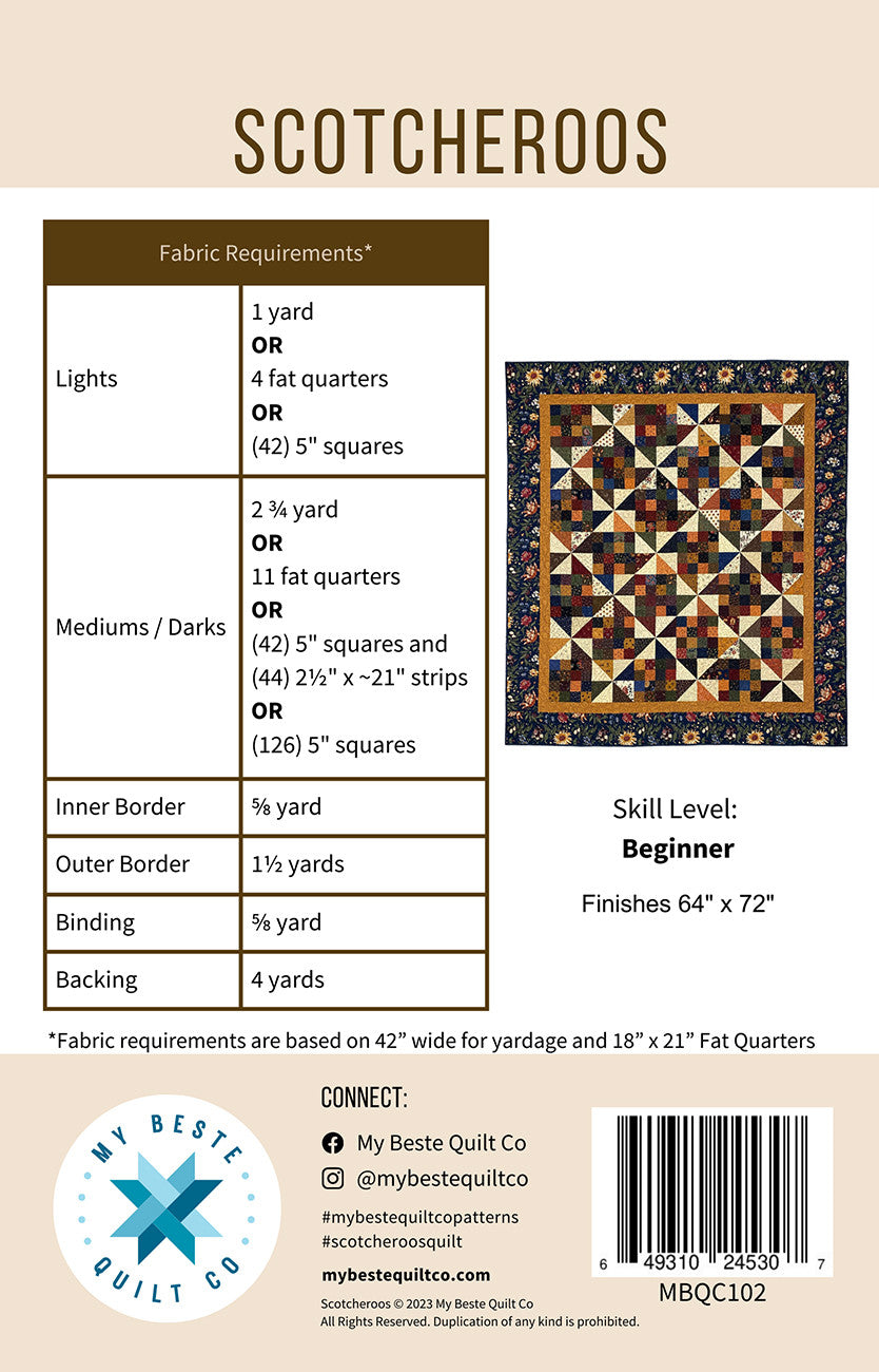 Scotcheroos Quilt Pattern by My Beste Quilt Co.