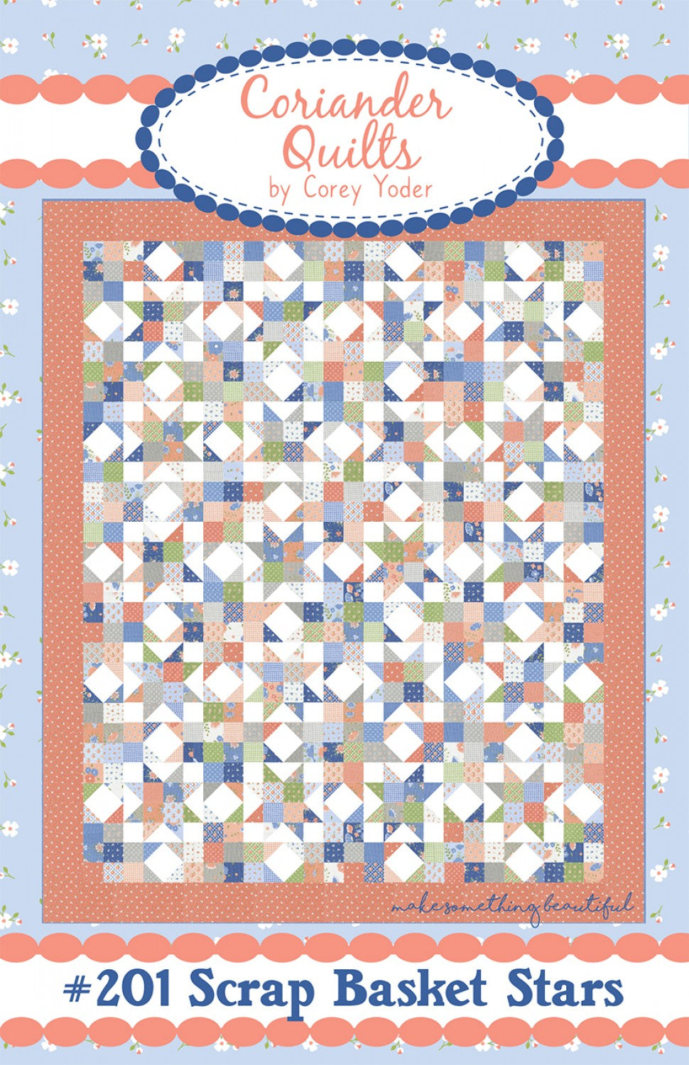 Scrap Basket Stars Quilt Pattern by Coriander Quilts - Special Order