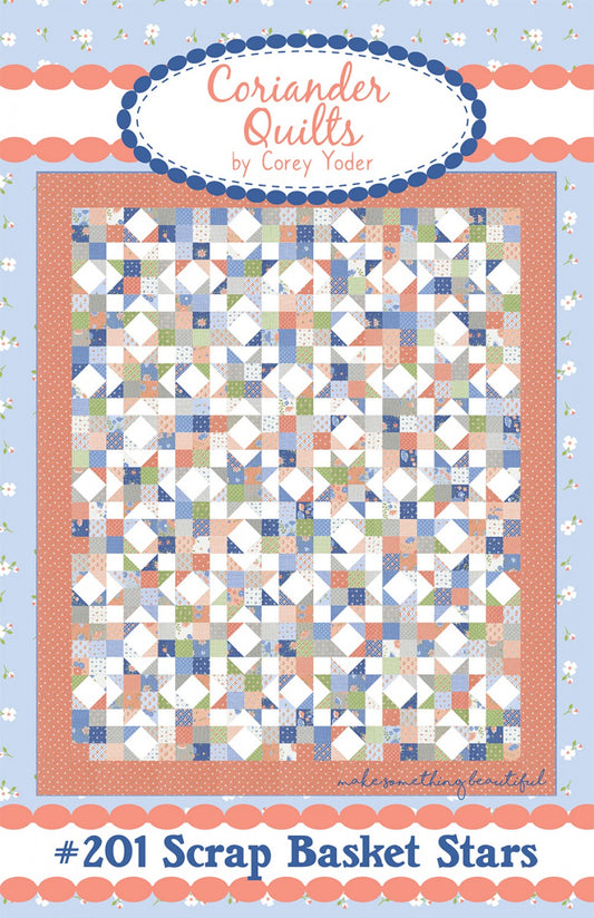 Scrap Basket Stars Quilt Pattern by Coriander Quilts - Special Order