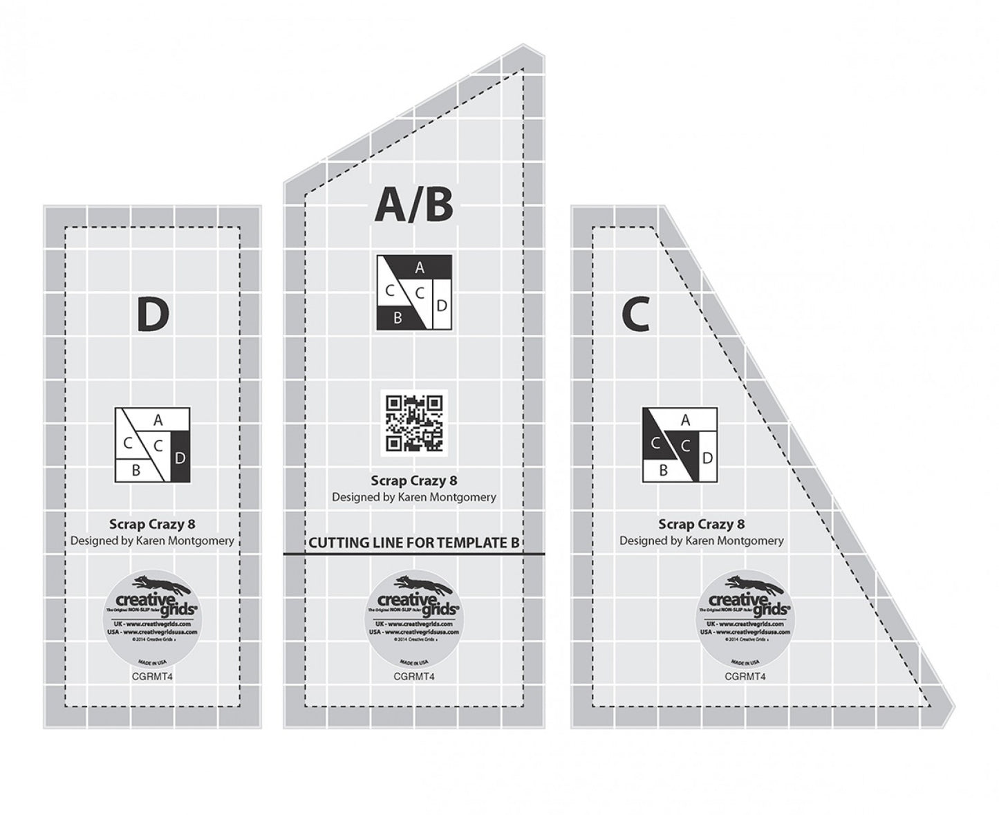 Scrap Crazy Templates Quilt Ruler CGRMT4