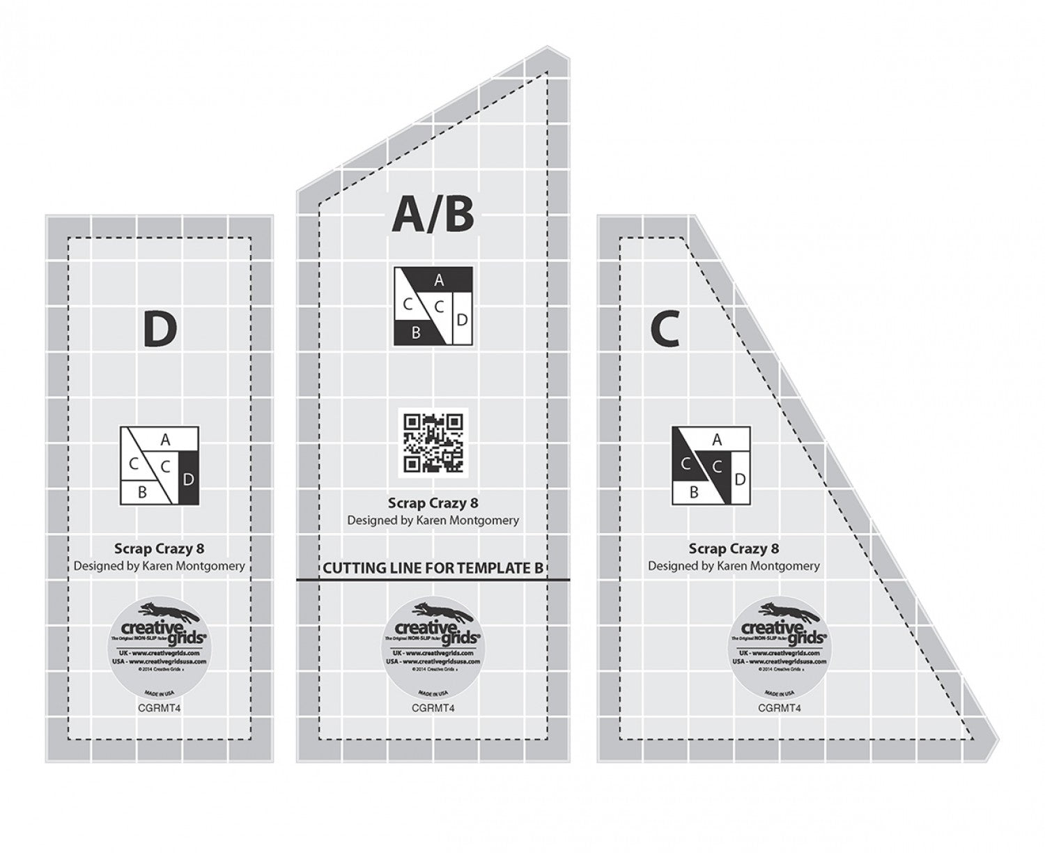 Scrap Crazy Templates Quilt Ruler CGRMT4