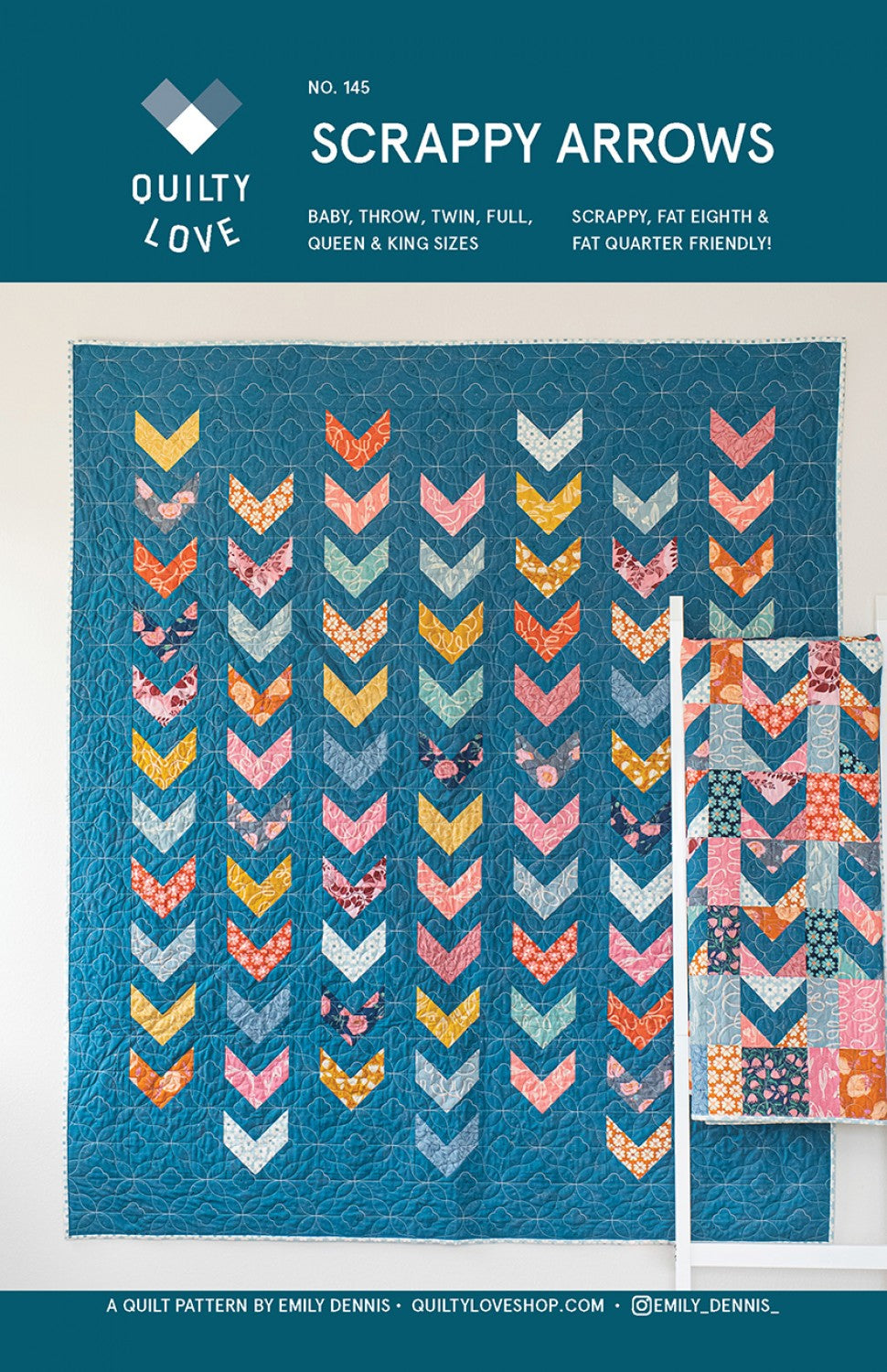 Scrappy Arrows Quilt Pattern by Quilty Love