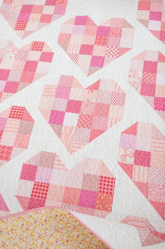 Scrappy Hearts Quilt Pattern by Quilty Love