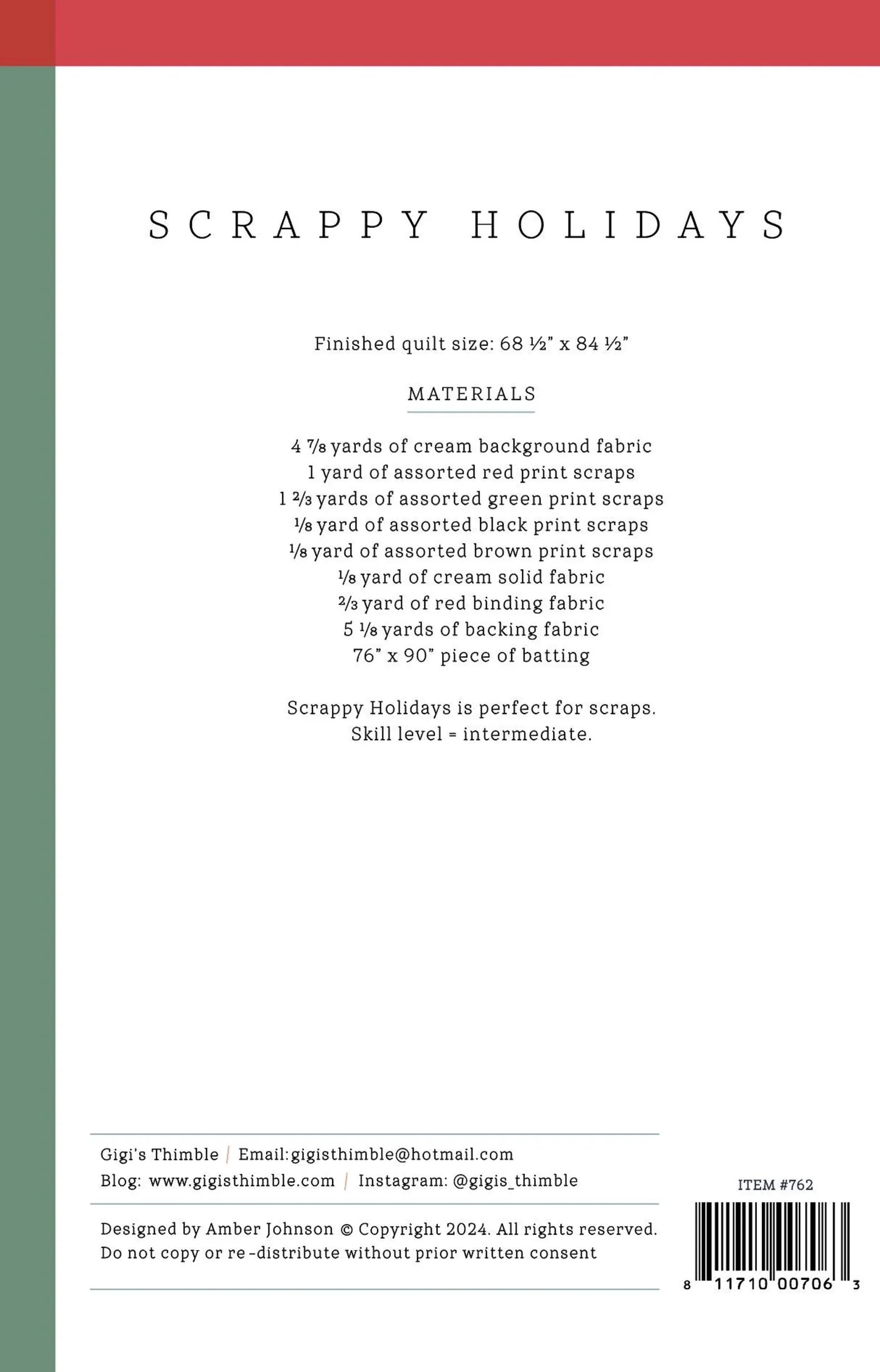 Scrappy Holidays Quilt Pattern by Gigi's Thimble