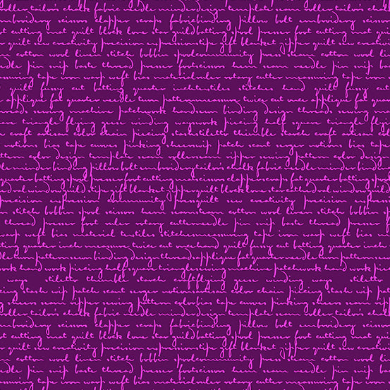 Scrawl by Giucy Giuce : Quilty Words Purple Agate A-1214-P