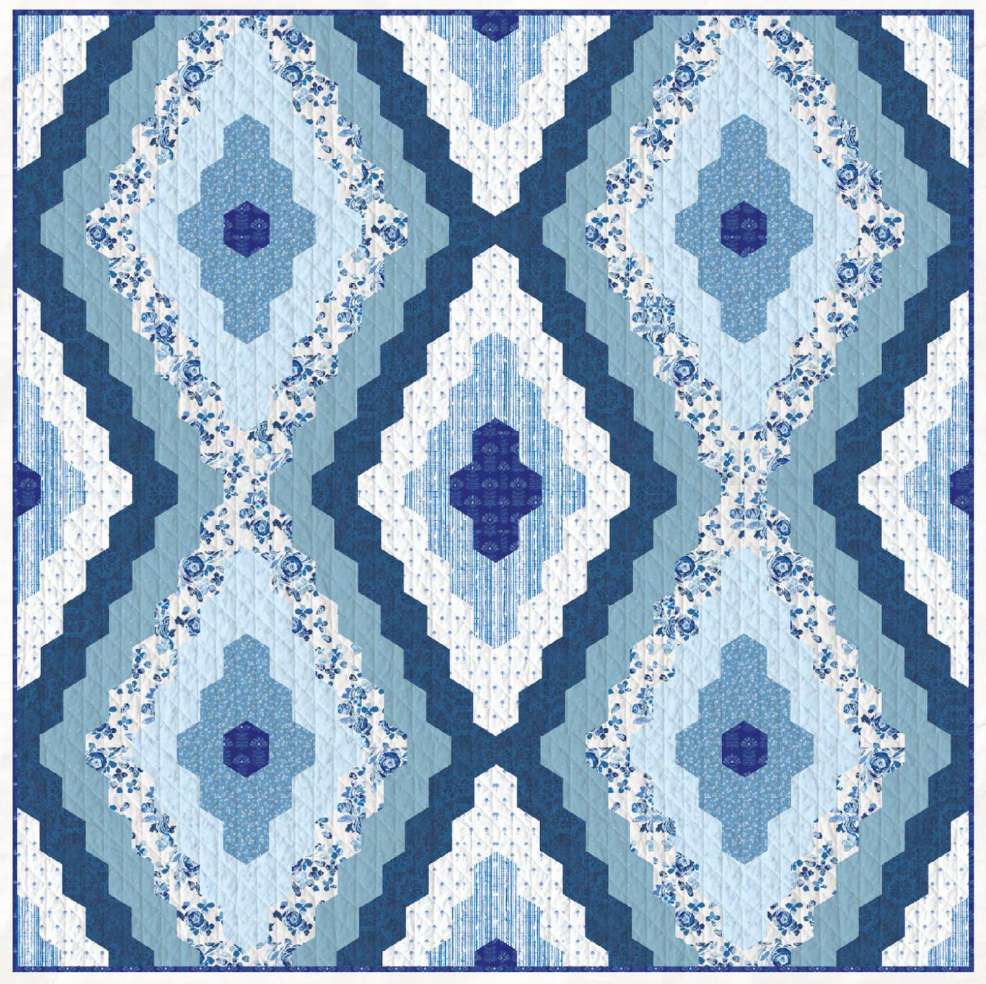 True Blue by Maureen Cracknell  : Chinoiserie Quilt Kit