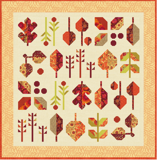 Leaf Press Quilt Kit by featuring Forest Frolic Robin Pickens