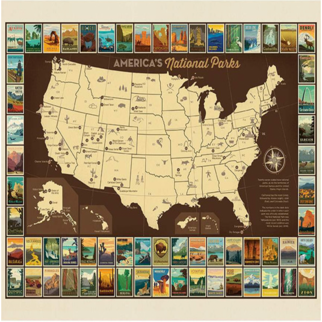 National Parks Poster Panel USA Map P9157-POSTER – Modern Quilt Co.