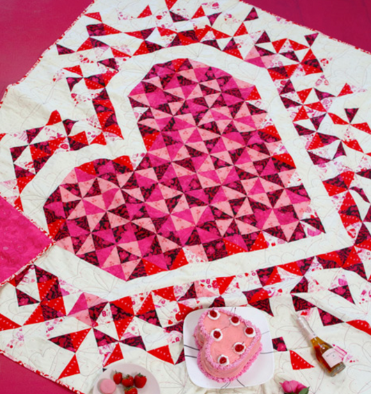 Exploding Hearts Quilt Kit featuring Love Struck by AGF Studio