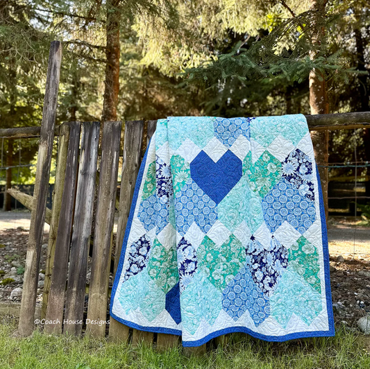 Chain of Hearts Quilt Kit featuring Sunflowers in my Heart by Kate Spain