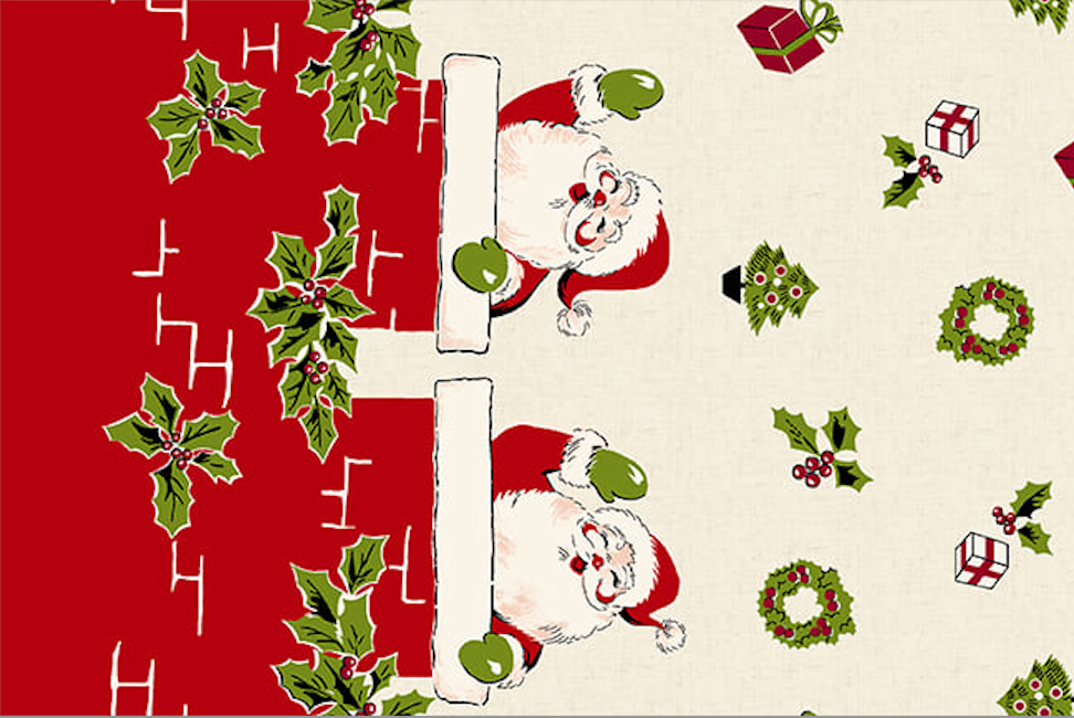 My Childhood Christmas by Stacy West -Double Border Santas and Chimney 1409-86
