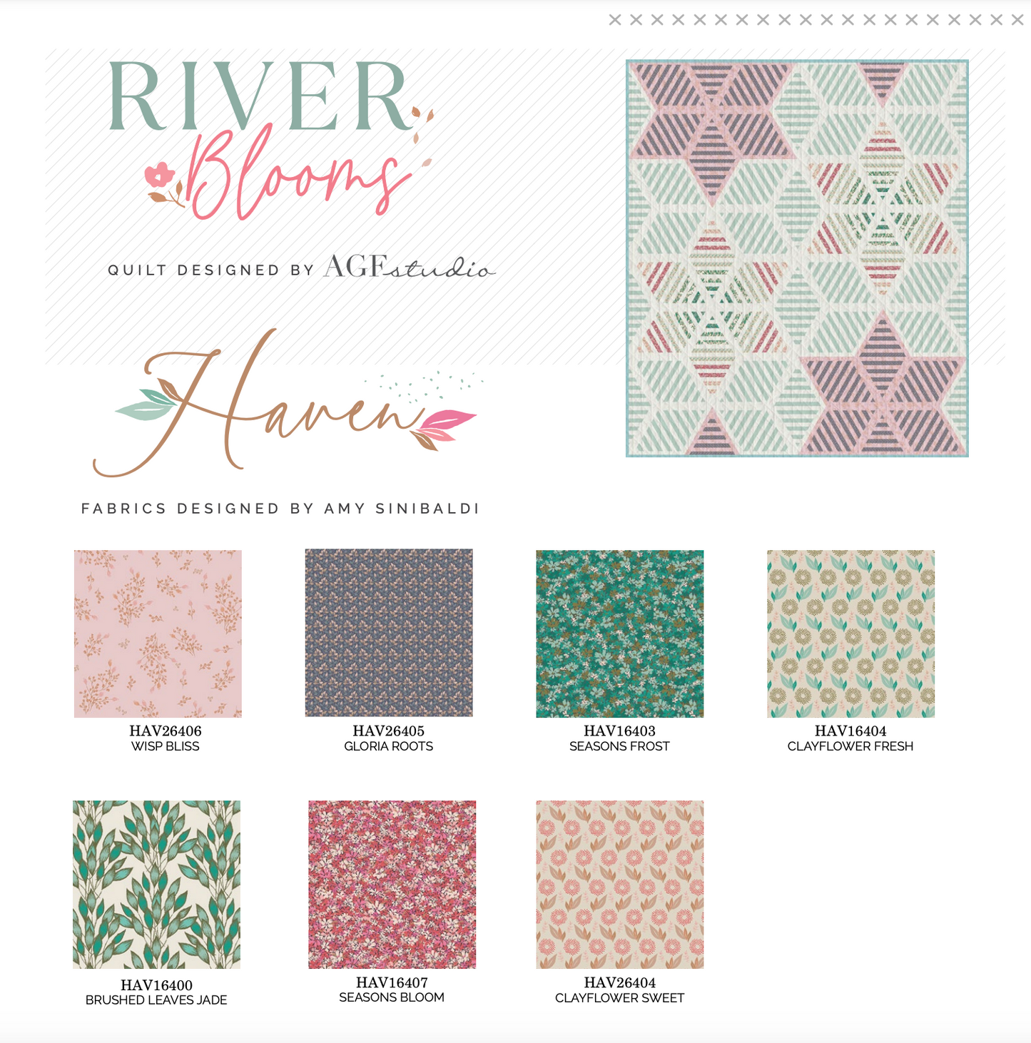 River Blooms Quilt Kit featuring Haven by Amy Sinibaldi