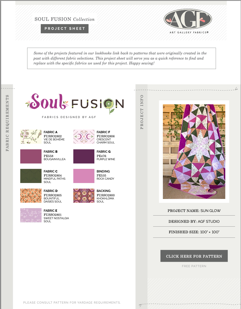 Soul Fusion by AGF Studio : Sun Glow Quilt Kit