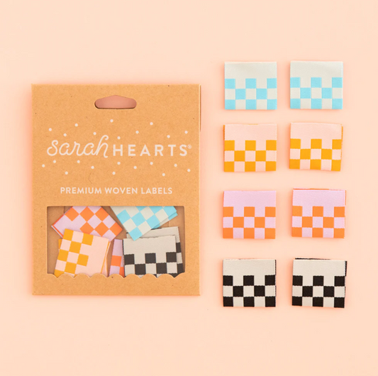 Sarah Hearts Labels : Checkerboard Multipack