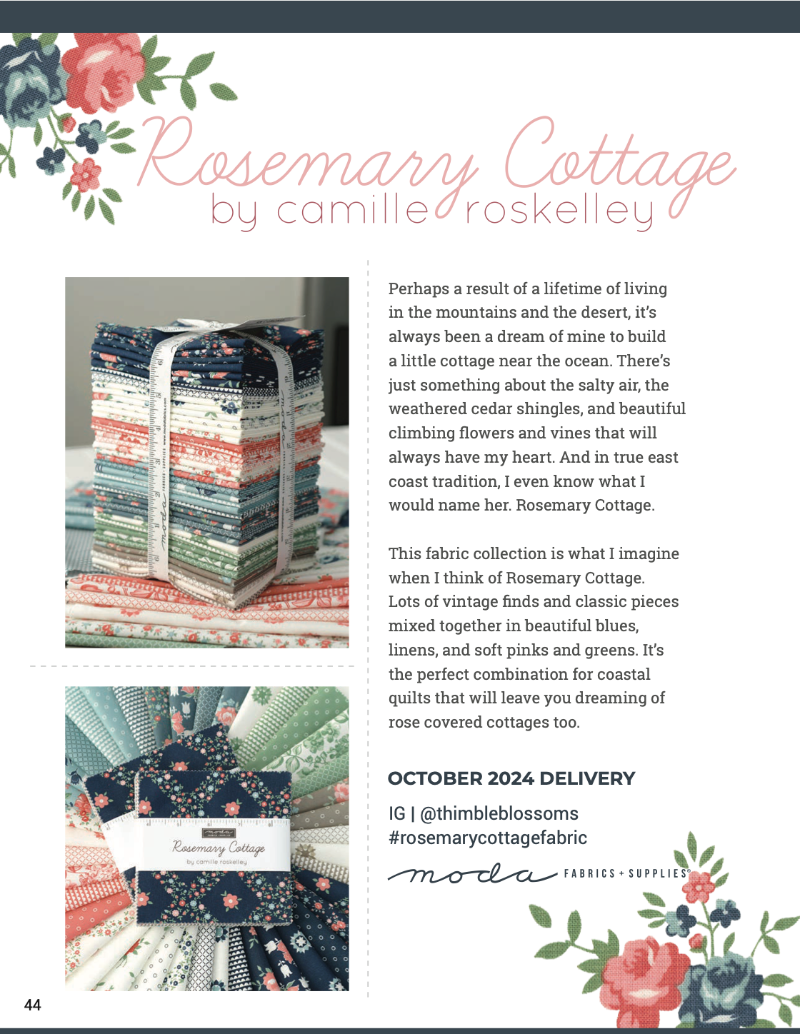 Rosemary Cottage by Camille Roskelly- Mini Charm Pack 55310MC (Estimated Ship Date Oct. 2024)