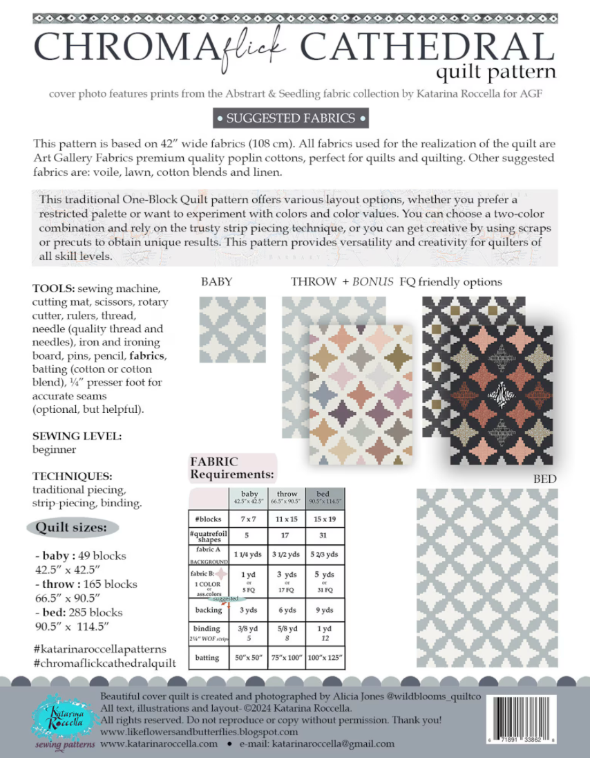 AbstrArt by Katarina Roccella : CHROMAflick Cathedral Quilt Kit