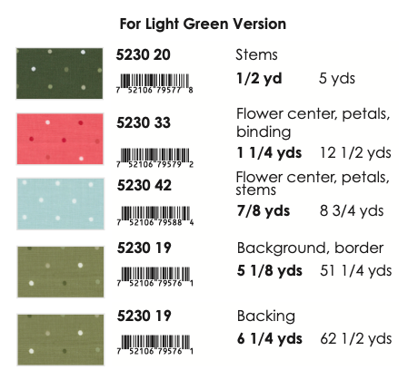 Magic Dot by Lella Boutique : Spring Fling Light Green Quilt Kit