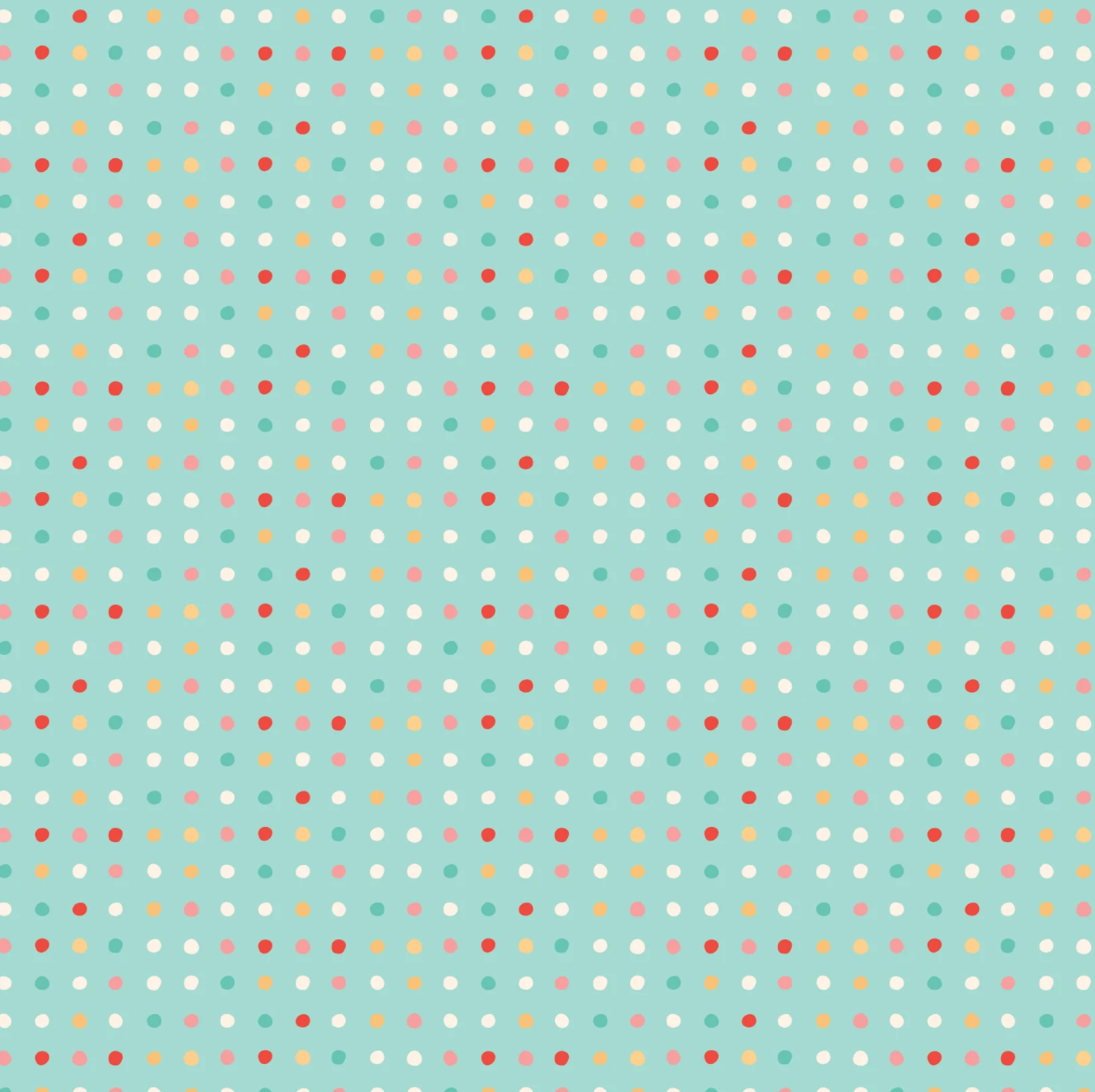 Mushroom Blooms by Poppie Cotton : Polkie Dots Teal (Estimated Ship Date Aug. 2024)